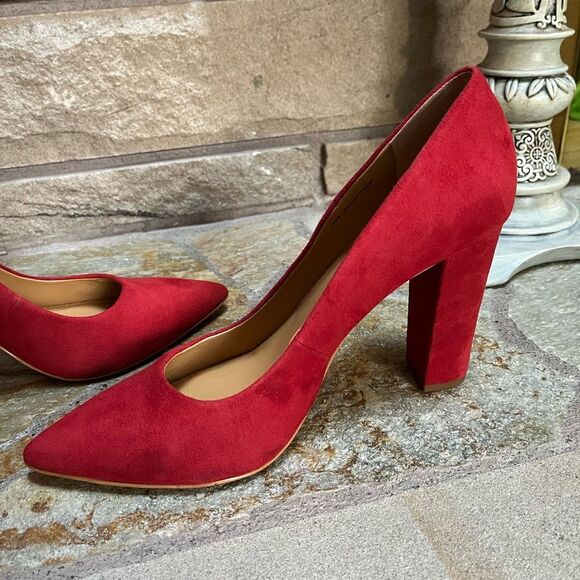 J CREW Burgundy Merlot Red GENUINE LEATHER suede Italy High Heels Pumps Sz 9.5 - Picture 10 of 10